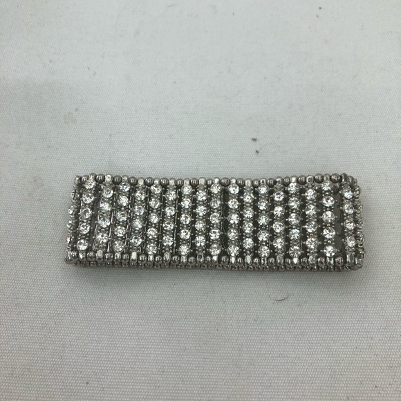 Rhinestone Silver Elastic Fashion Bracelet - Picture 2 of 4